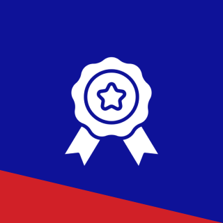 Award ribbon with star on blue background. Award ribbon with star on blue background.