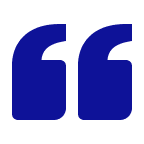 Blue quotation marks on black background.